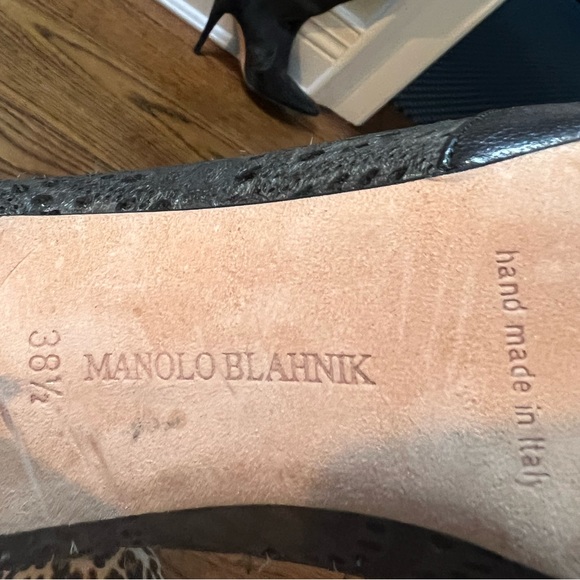 Manolo Blahnik black leather knee boots - size 8.5 - Picture 3 of 3